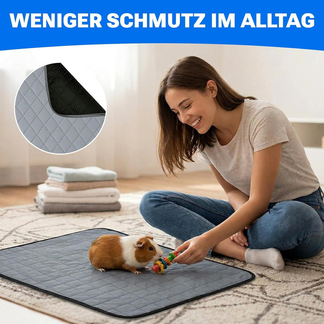 3 Stück Wasserdichte Pipipads für Meerschweinchen, Super Saugfähig &amp; rutschfest, Ideales Meerschwein