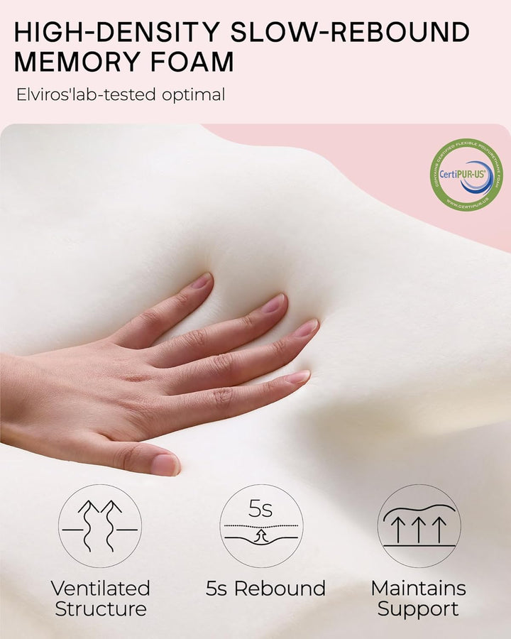 Elviros Orthopädisches Nackenkissen aus Memory Foam, Ergonomisches Kopfkissen Nackenschmerzen, für R