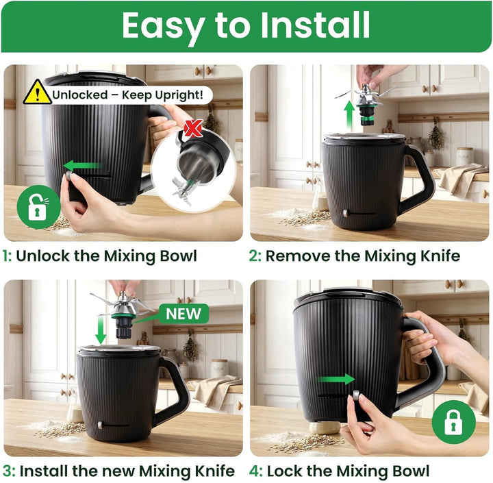 Mixmesser kompatibel mit Thermomix TM5 TM6 TM7, Ersatzmesser mit Dichtring für Vorwerk Küchenmaschin