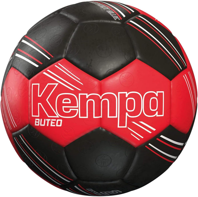 Kempa Buteo Fussballbälle 2 rot/schwarz, 2 rot/schwarz