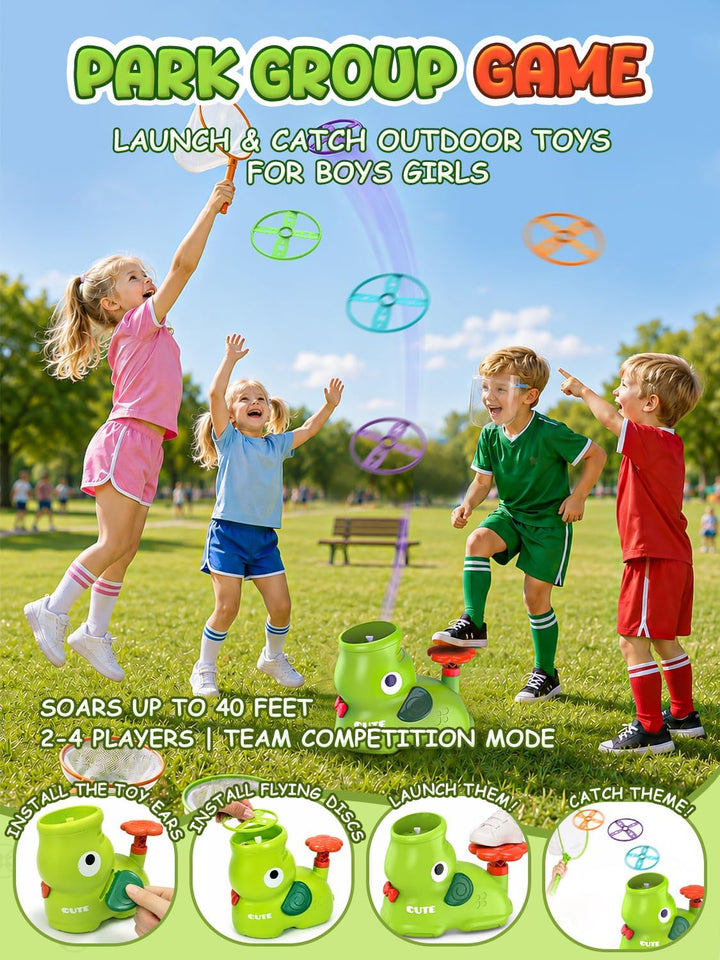 Kssvzz Outdoor Gartenspielzeug für Kinder - Propeller Spielzeug Launcher grün, grün