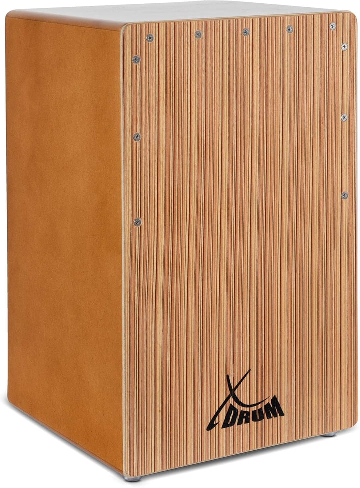 XDrum Cajon El Bajo Bass Port Walnut/Zebrano - Integrierter Bass Port für druckvollen Sound - Tromme