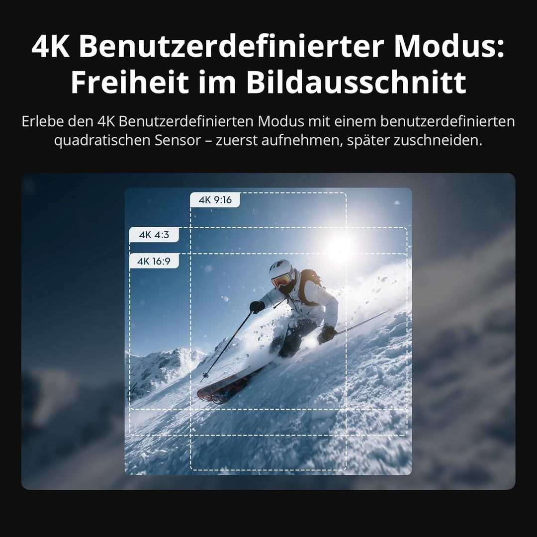DJI Osmo Action 6 Erweiterte Combo, Action-Cam 4K mit 1/1,1″-Quadratsensor, Variable Blende von f/2,