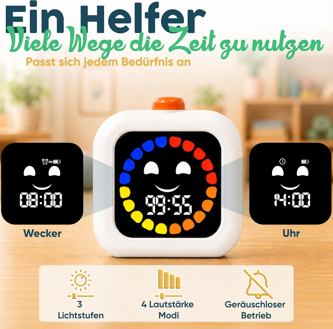 Digitaler Visueller Timer für Kinder - Wiederaufladbar, Geräuschlos 99-Minuten-Kinder-Timer für Schu
