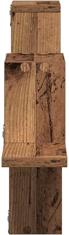vidaXL Wandregal Wandmontiert mit Speicher Altholz 104,5 x 43 x 10 cm, Stilisches rechteckiges Wandr