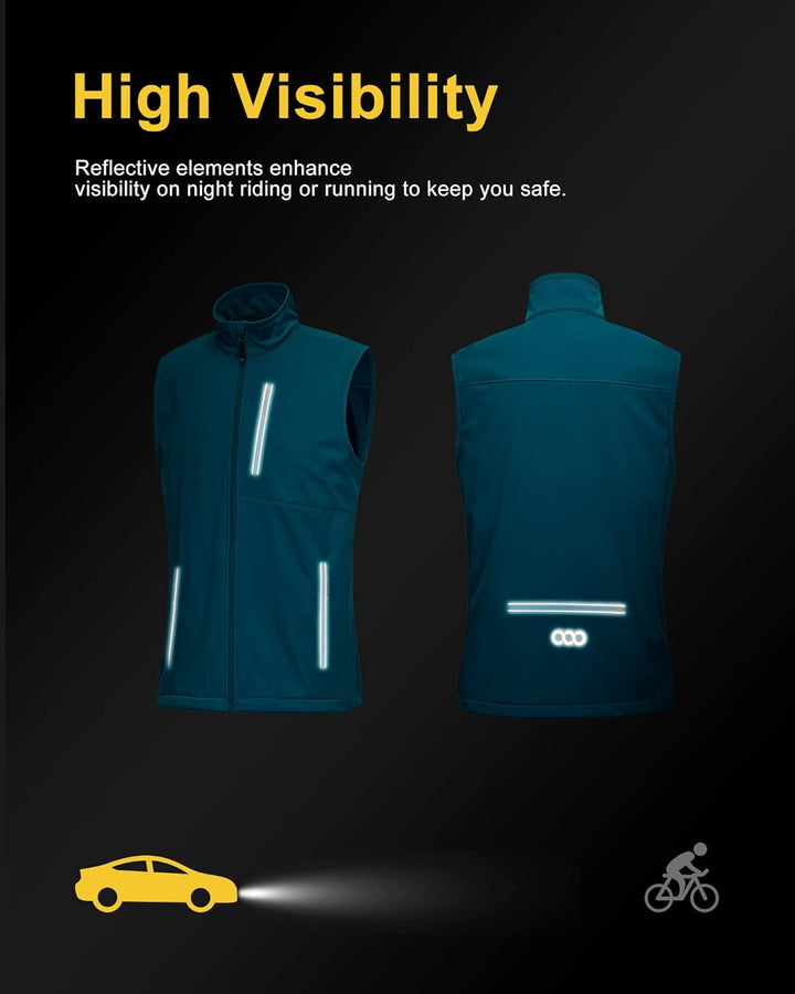 33,000ft Leichte Softshell Weste für Herren, Wasserdichte Winddichte Laufweste, Atmungsaktive Vest G