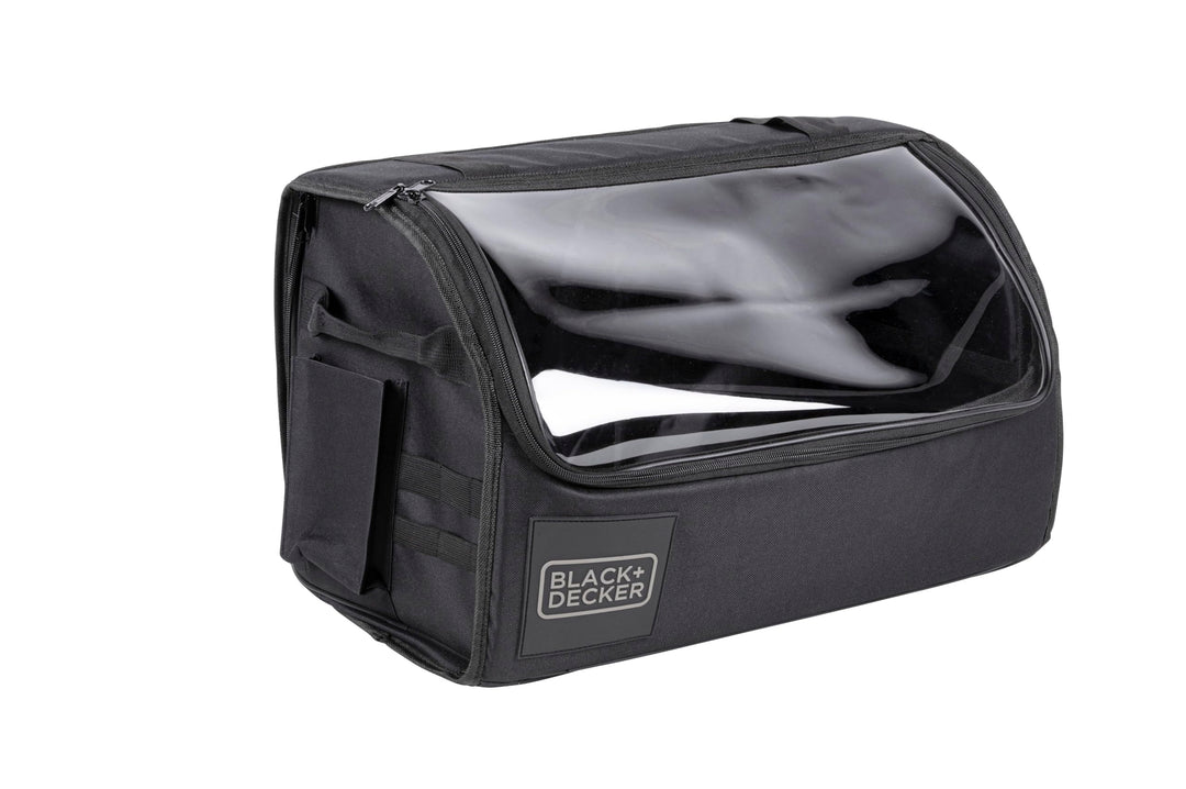 BLACK+DECKER Kofferraum Organizer - Kofferraumtasche mit transparentem Deckel - 2 Haupt- und mehrere