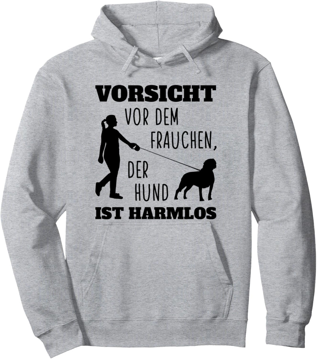 Vorsicht vor dem Frauchen der Hund ist harmlos Rottweiler Pullover Hoodie