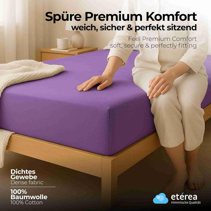ETÉREA Jersey Spannbettlaken 140x200cm - 160x200-100% Baumwolle - Bettlaken Spannbetttuch 140x200cm