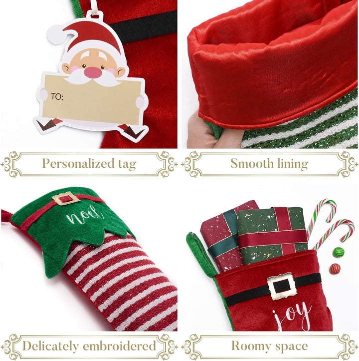 VALERY MADELYN Weihnachtsstrumpfe 46cm 2er Set Stoff Nikolausstiefel Weihnachtsdeko Weihnachtssocken