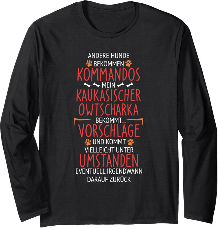 Kaukasischer Owtscharka Kommandos Langarmshirt