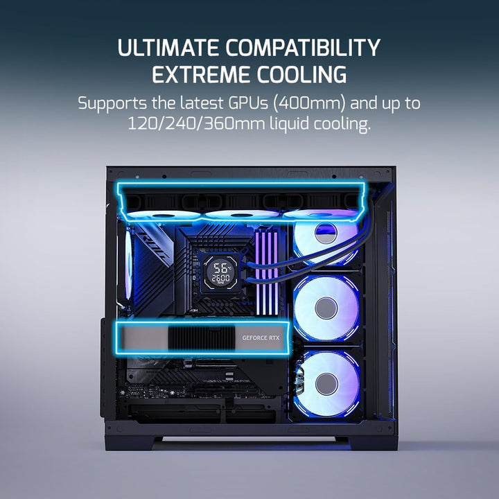 GAMEPOWER Warcry Pulse Gaming PC Gehäuse, ATX Mid Tower, Desktop Computer Case mit Tempered Glass, A