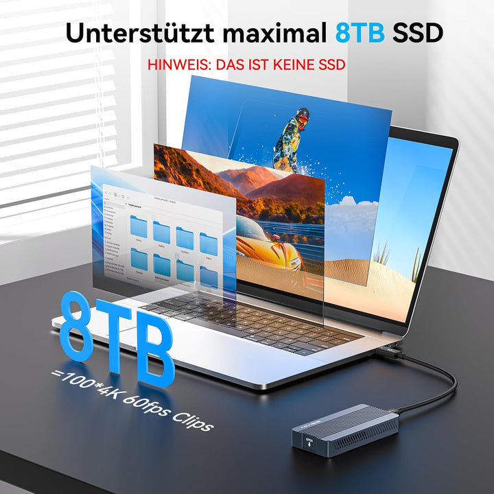 ACASIS 40Gbps M.2 NVMe SSD Gehäuse mit Lüfter, Bessere abwärme,TBU405Pro M1 für M1 M2 Pro/Max, Thund