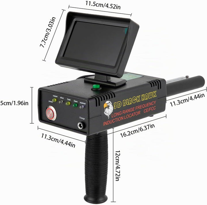 Unterirdischer Golddetektor Gold Detektor 98.4ft Metal LED-Anzeige 3D Suchbereich 1200M mit LED-Disp