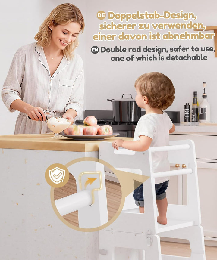 Yorbay 3 in 1 Lernturm ab 1 Jahr: Montessori Lernturm mit Tafel - Learning Tower für Kinder mit Sich