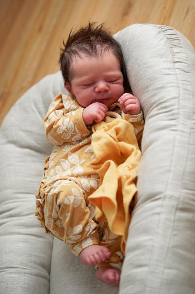 Zero pam Reborn Baby Puppen Vollsilikon Lebensecht-48CM Silikon Baby Junge Mit Haaren, Babypuppen Wi