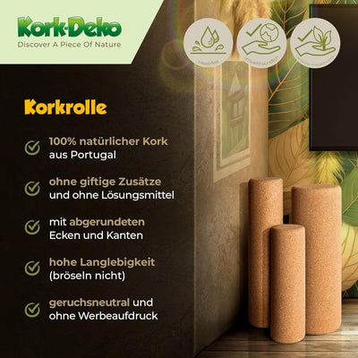 Balance-Board mit Korkpads & Korkrolle | 70 x 30 cm | Gleichgewichtsbrett | Wackel-Brett | Koordinat