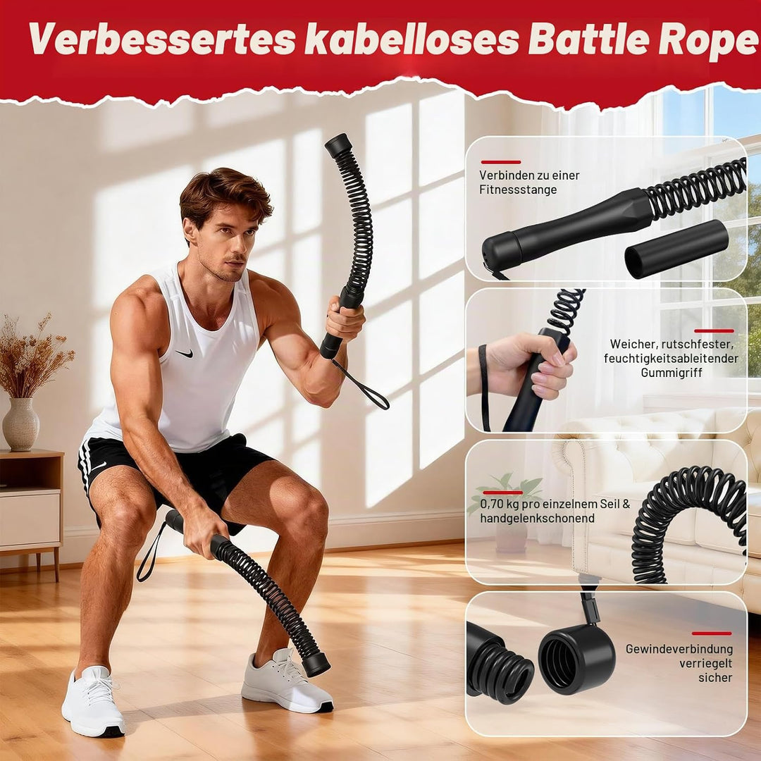 RELIFE REBUILD YOUR LIFE Trainingsseile 2-in-1 Battle Rope ohne Seil fur Heimfitnessstudio leises Se