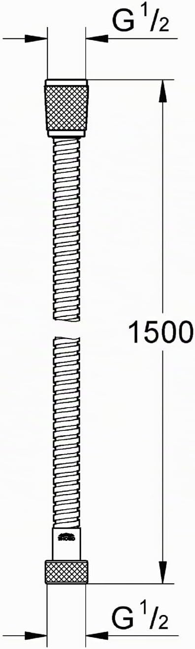 GROHE Relexaflex - Metallbrauseschlauch (1500mm, knickfest, hitzebständig bis 75°C), chrom, 28143000