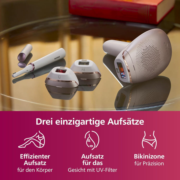 Philips Lumea IPL Advanced, 3 Aufsätze – Haarentfernungsgerät mit Satin Compact Korrekturtrimmer