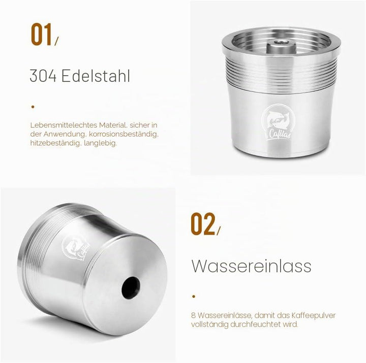 Wiederbefüllbare Illy Kaffeekapsel aus Edelstahl zum Nachfüllen,Edelstahl Filterkapsel für Illy X9 X