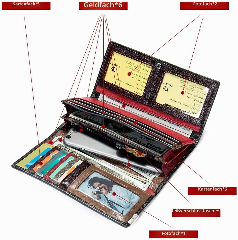 Eysee Brieftaschen, Leder-Kupplungen, Geldbörsen, Damen-Handy-Paket (Mode 4-C), Mode 4-c
