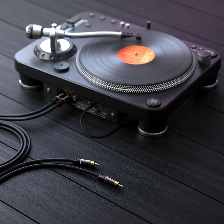 KabelDirekt – 10 m Cinch Kabel, Stereo Audio Kabel 2 x 2 Cinch besonders bruchfest & brillante Tonqu