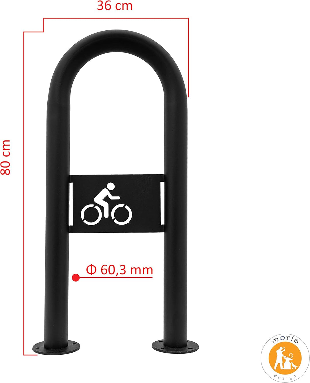 MORIA DESIGN Fahrradständer 80 x 36 cm Bodenparker für 2 Fahrräder | stabiler Fahrradhalter Boden fü