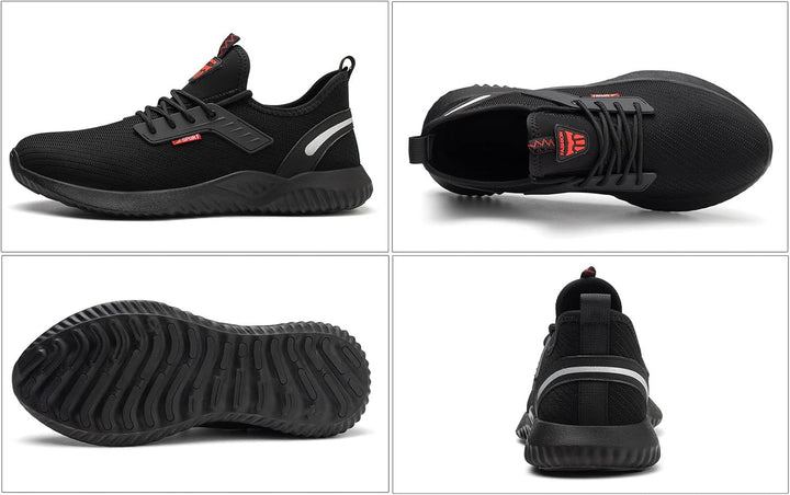 Calish Sicherheitsschuhe Herren Damen Arbeitsschuhe Leicht Stahlkappenschuhe Sportlich rutschfeste A