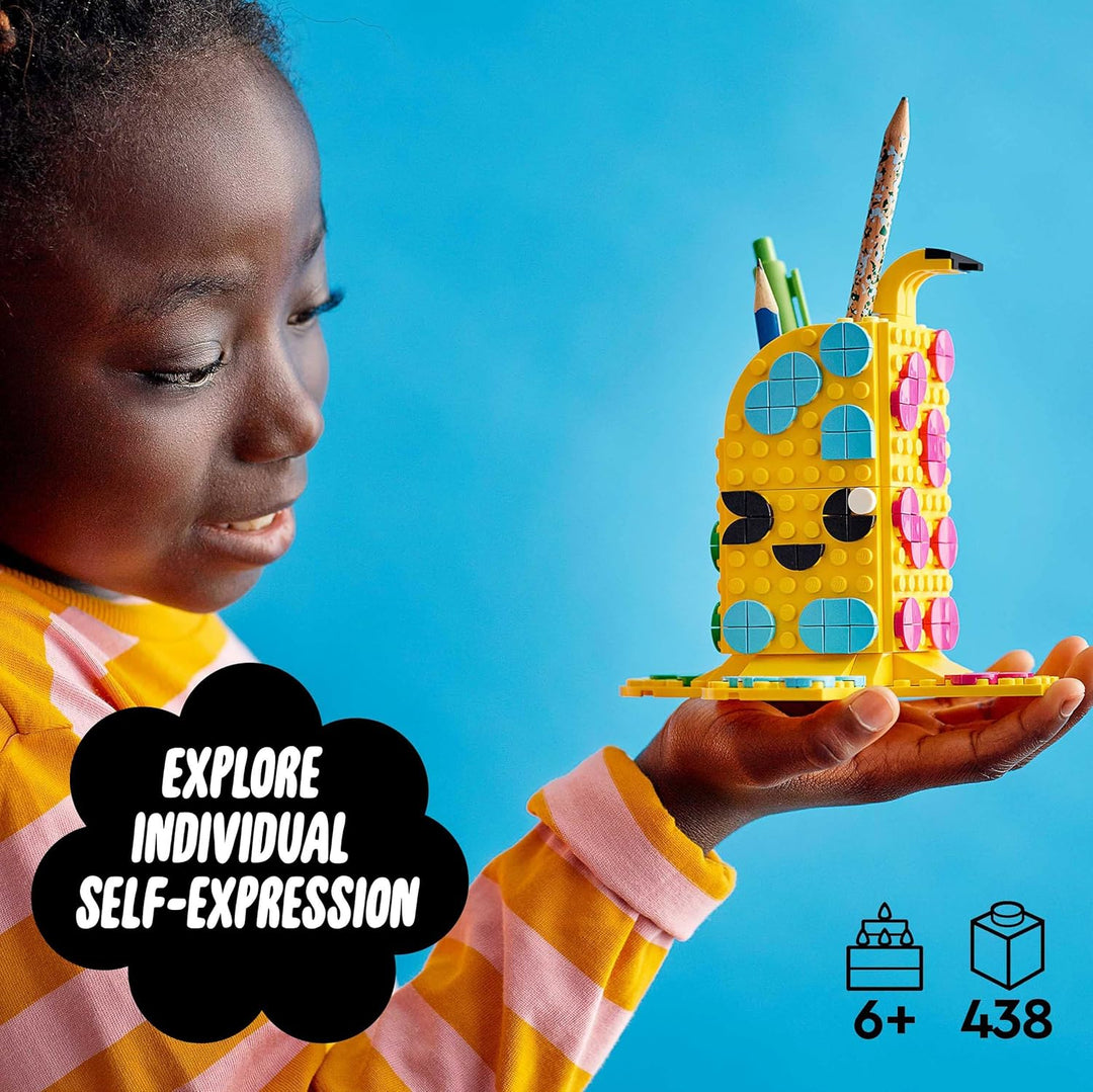 LEGO 41948 DOTS Bananen Stiftehalter, kreatives DIY Bastelset für Kinder ab 6 Jahren, Kinderzimmer-D