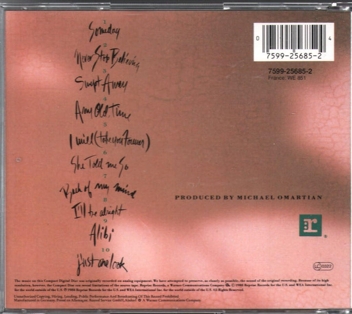 Back of My Mind, Audio-CD