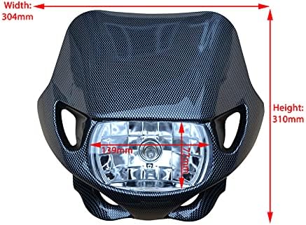 Universal 12V/35W Motocross Scheinwerfer für Alle Motocross & Enduro Motorräder Kohlefaser Farbe