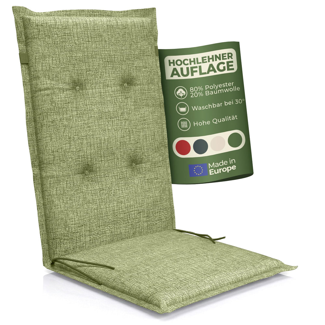 Florence Hochlehner Auflage – Gartenstuhlauflage Hochlehner mit Schaumstoff Polster, Outdoor Kissen
