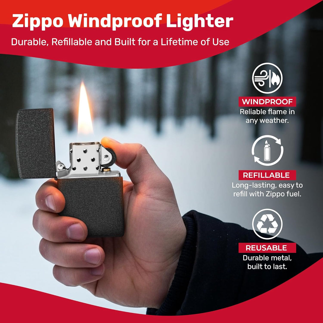 Zippo 236 outdor Black Crackle Lighter, Feuerzeug A 1 - Pack, A 1 - Pack