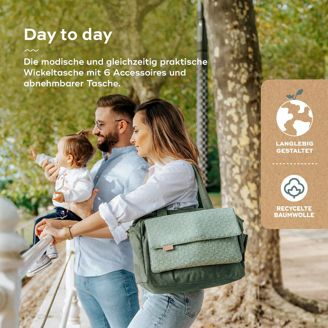 Babymoov Wickeltasche Day to Day Bag Abstract, Alltagstauglich, 2 in 1, abnehmbare 3L-Tasche, 6 Zube