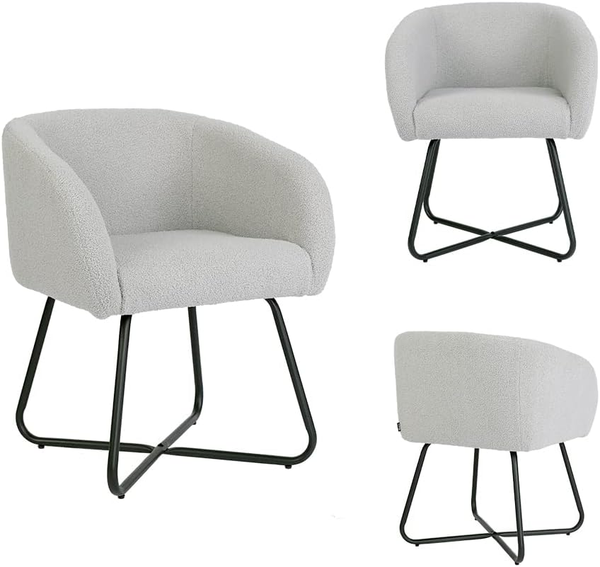 Mingone Sessel Kleine Loungesessel Cocktailsessel Modern Einzelsofa Lammwolle Designer Polstersessel