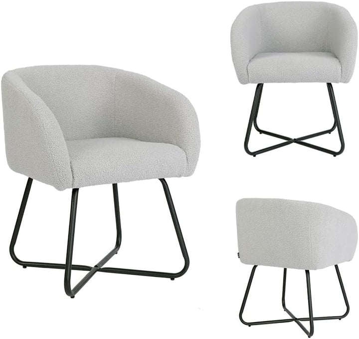 Mingone Sessel Kleine Loungesessel Cocktailsessel Modern Einzelsofa Lammwolle Designer Polstersessel