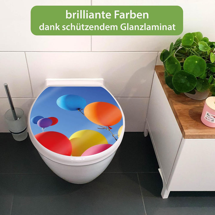 banjado Toilettendeckel mit Absenkautomatik 44,5x37cm - Soft Close Toilettensitz - WC Sitz mit Absen