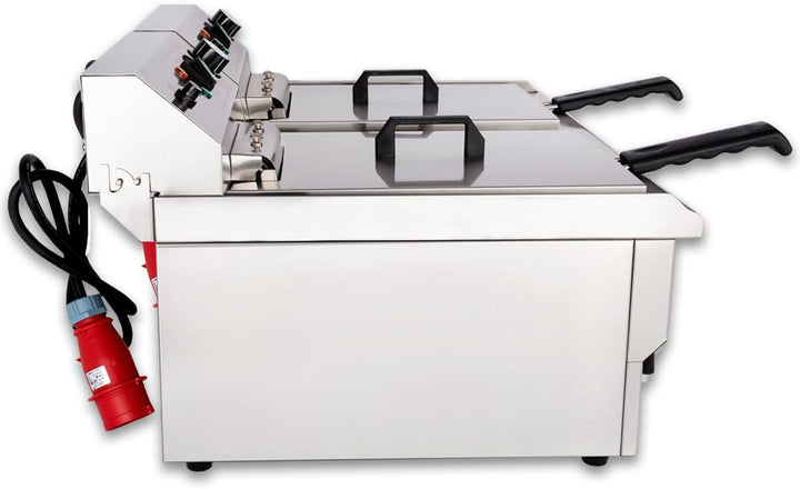 Beeketal 'BWF-162' Profi Gastronomie Doppel Kaltzonen Fritteuse (2 x 16l Volumen für max. 2 x 11l Öl