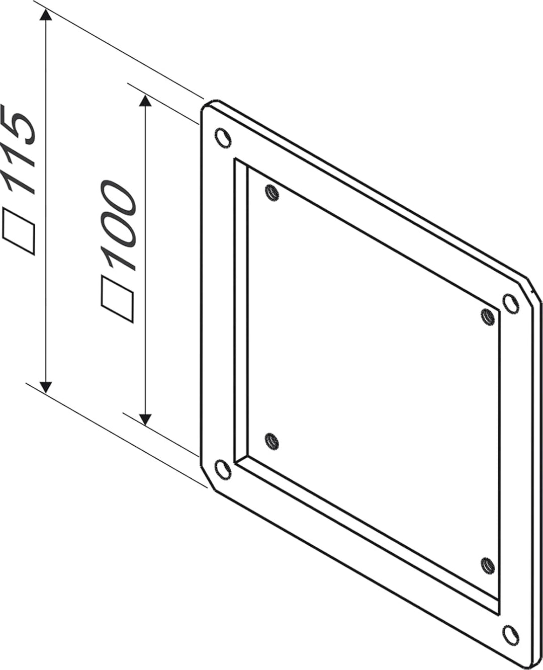RiteAV VESA-Adapterhalterung für LED/LCD/Plasma VESA 75 mm bis VESA 100 mm, inkl. Befestigungsschrau