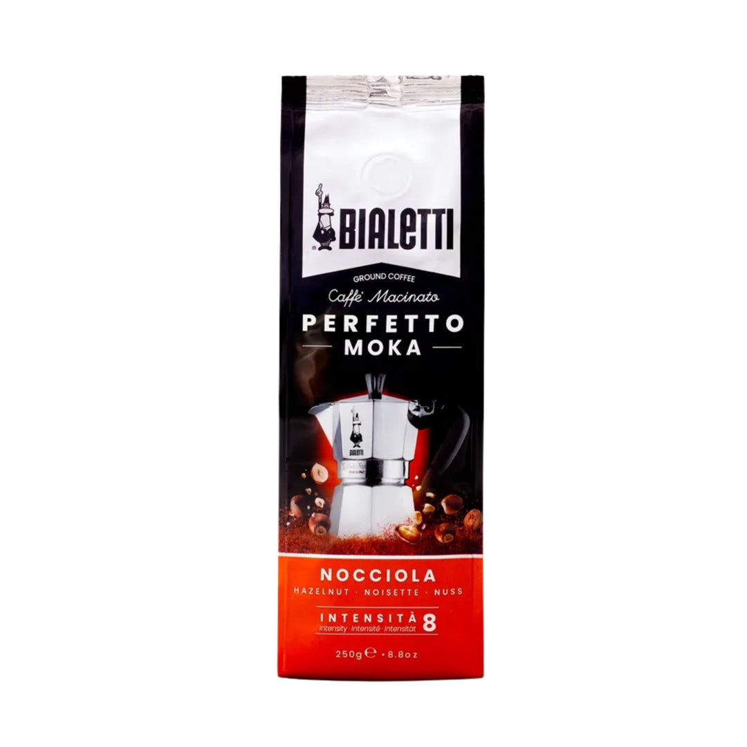 Bialetti - Perfetto Moka Nocciola: Gemahlener Kaffee mit mittlerer Röstung, Haselnuss-Aroma, 250g x