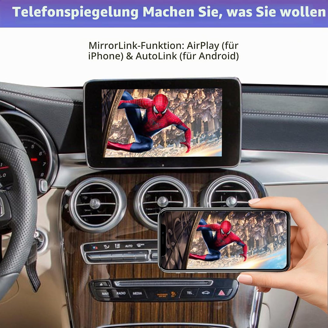 Road Top Wireless Carplay Nachrüstsatz Decoder, Android Auto Modul Empfänger Box für Mercedes Benz C
