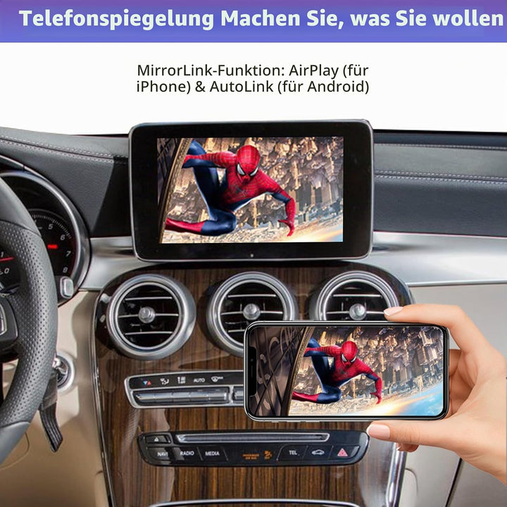 Road Top Wireless Carplay Nachrüstsatz Decoder, Android Auto Modul Empfänger Box für Mercedes Benz C