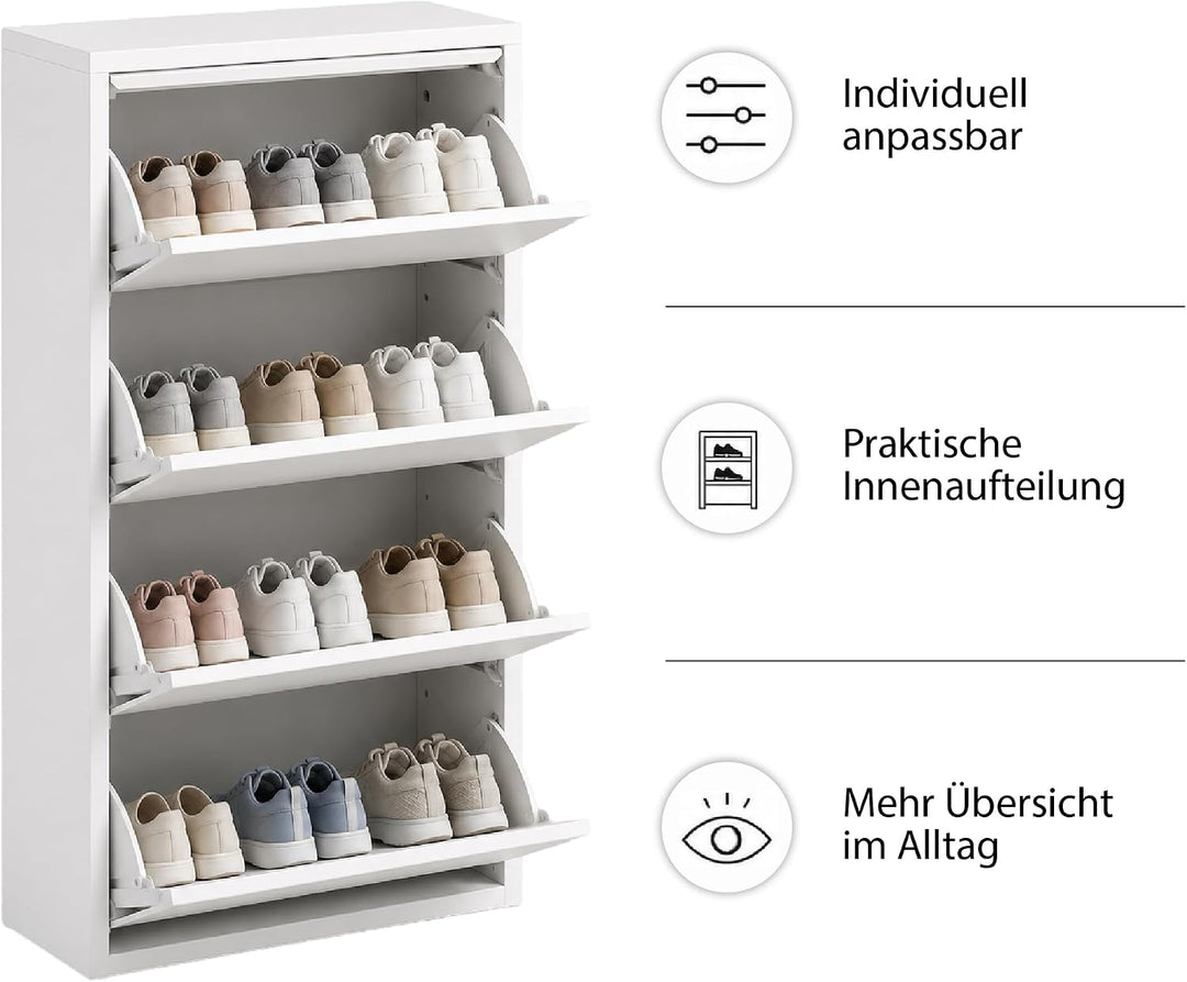 Klapp-Schubladen-Schuhschrank, Aufbewahrungs-Organizer, freistehendes Schuhregal, Wandmontage, Keine