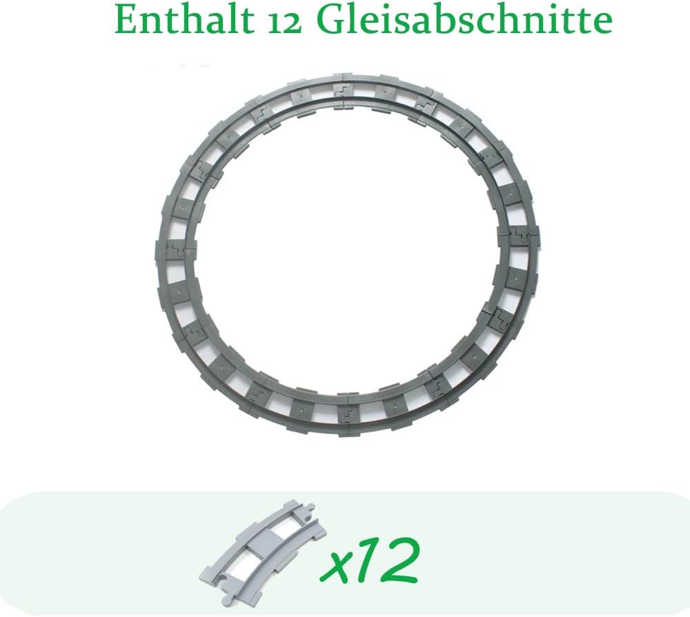 Bausteine Schienen Set, Spielzeug Eisenbahnschienen,bestehend aus Cross Track Gerade, Kurven Schiene