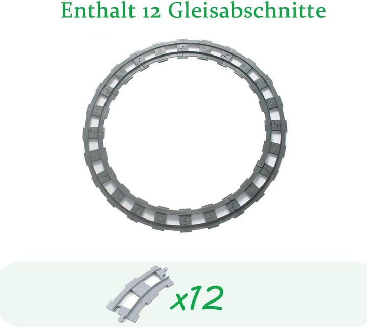 Bausteine Schienen Set, Spielzeug Eisenbahnschienen,bestehend aus Cross Track Gerade, Kurven Schiene
