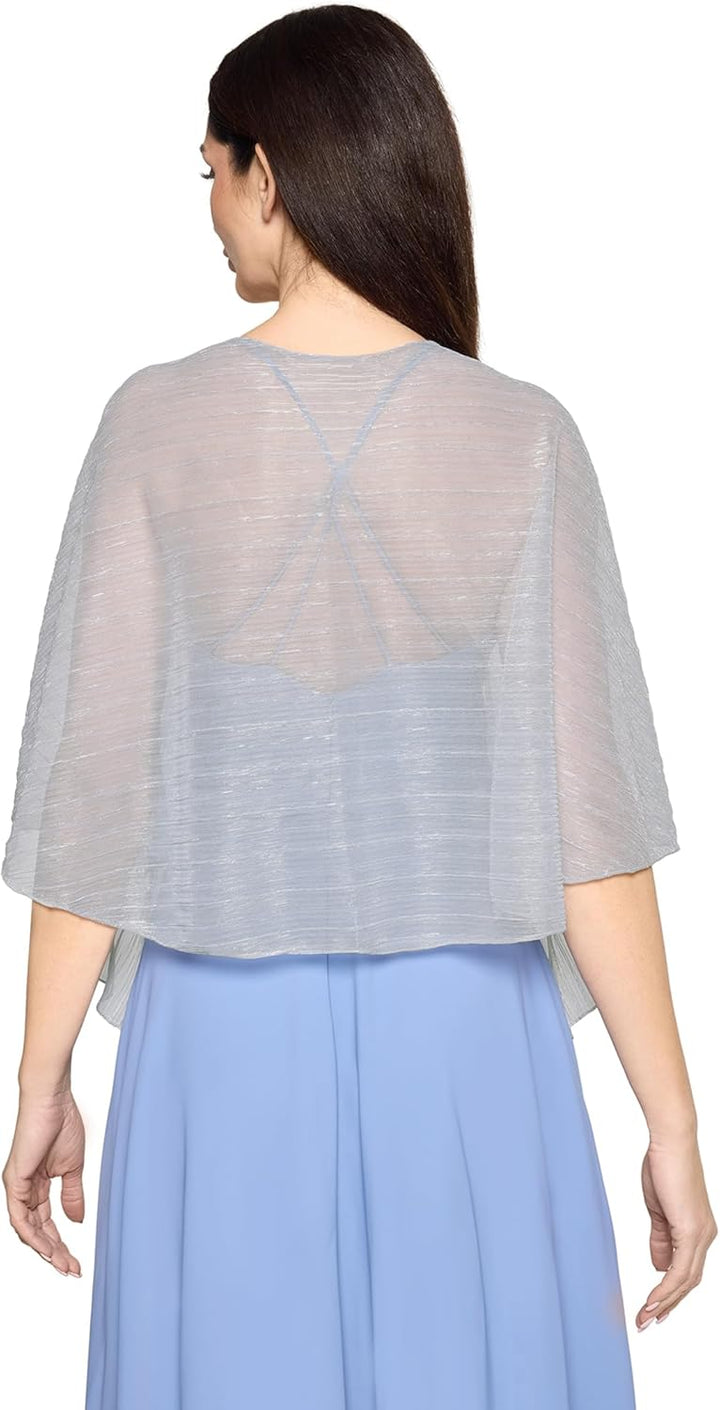 Vera Mont Damen Cape im Glitzer-Look Standard Einheitsgrösse Grau/Silber, Standard Einheitsgrösse Gr