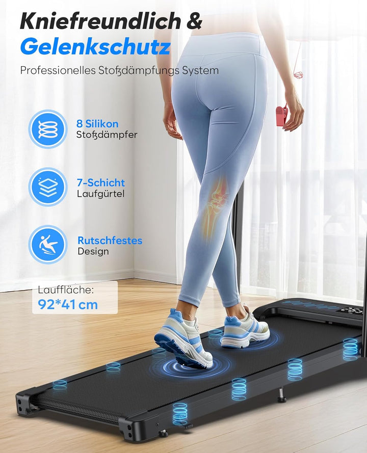 Walking Pad with 10% Incline, Folding Treadmills for Home Foldable with Handle Bar, 3.0HP Under Desk