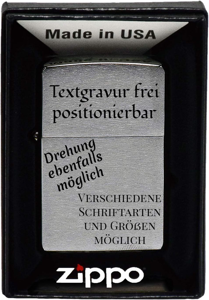 geschenke-fabrik.de Feuerzeug mit Gravur - personalisiert optional mit Geschenkset - Geschenk für Mä