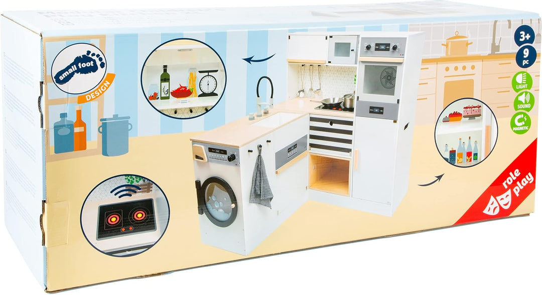 small foot Kinderküche modular XL aus Holz, multifunktionelle Spielküche mit verschiedenen Aufbaumög